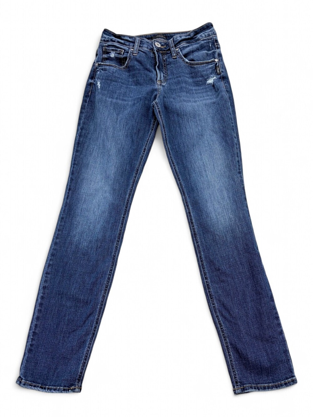 Silver Jeans Boyfriend Jeans 27x29 Mid Wash Distressed